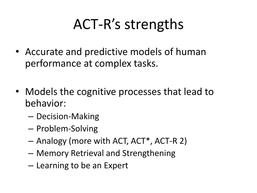 act r s strengths