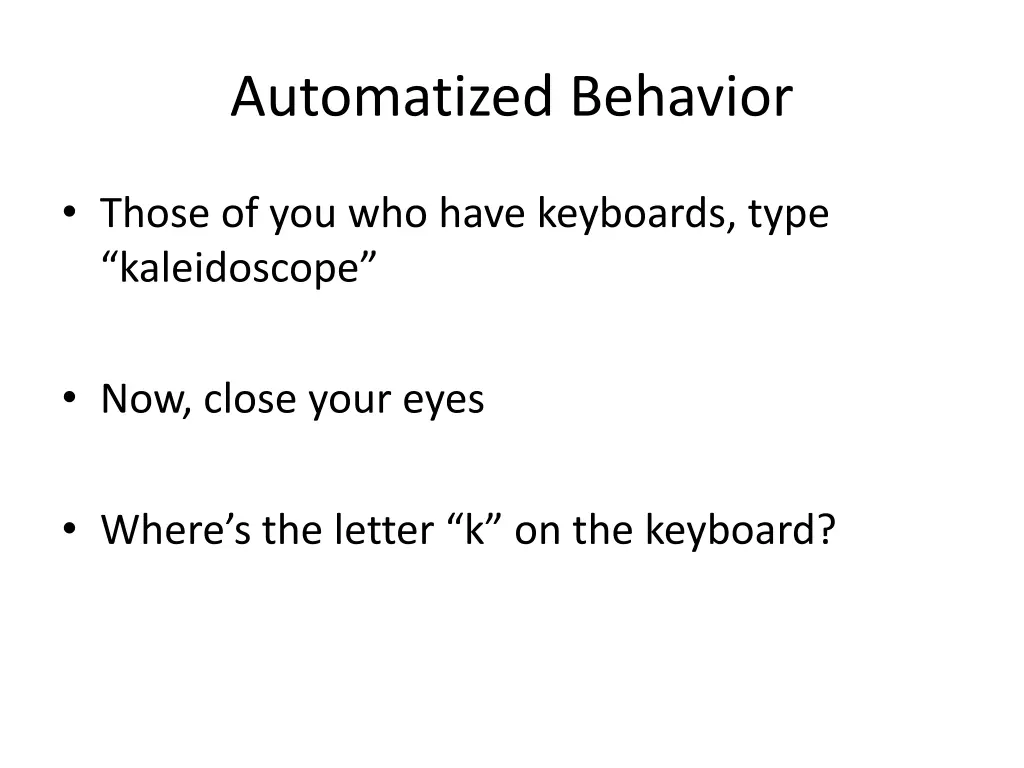 automatized behavior 2