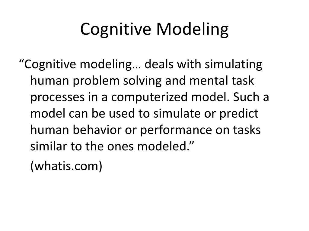 cognitive modeling 1