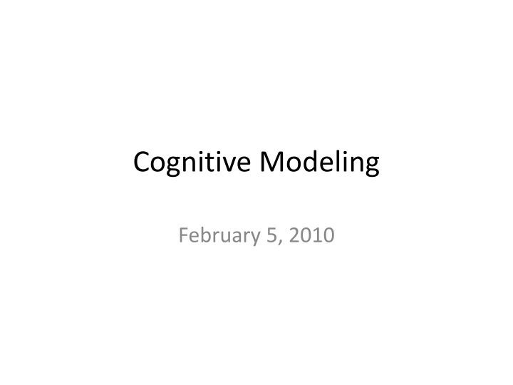 cognitive modeling