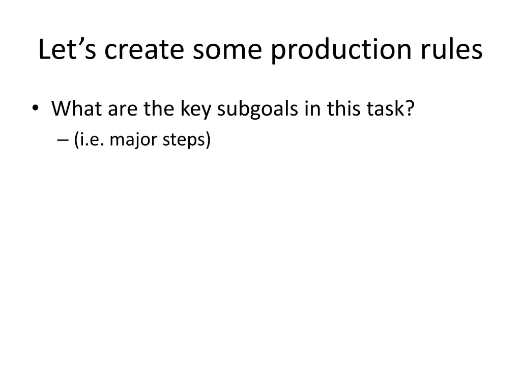 let s create some production rules