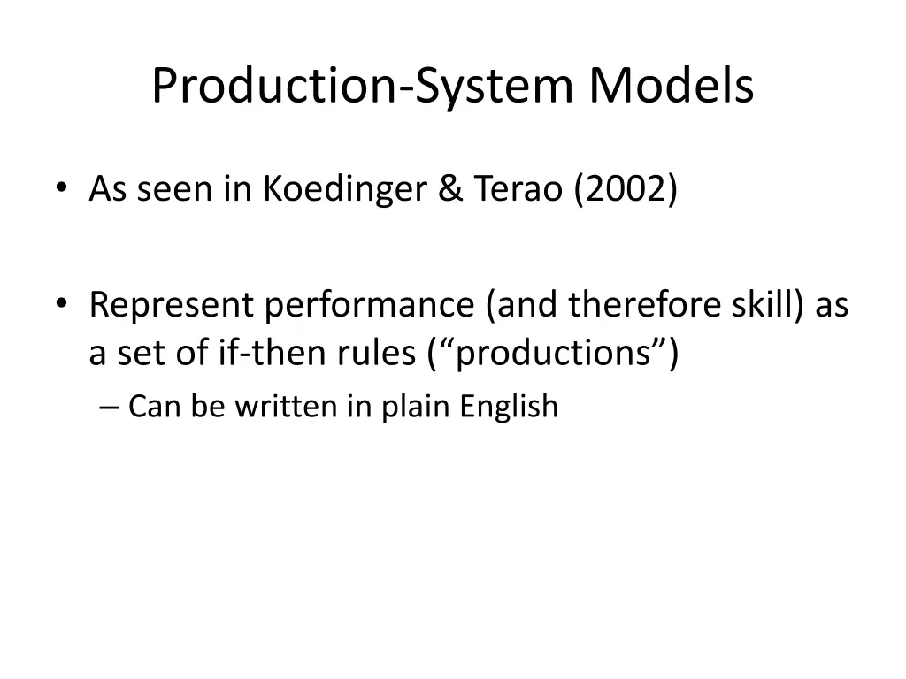 production system models 1