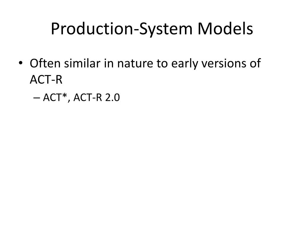 production system models