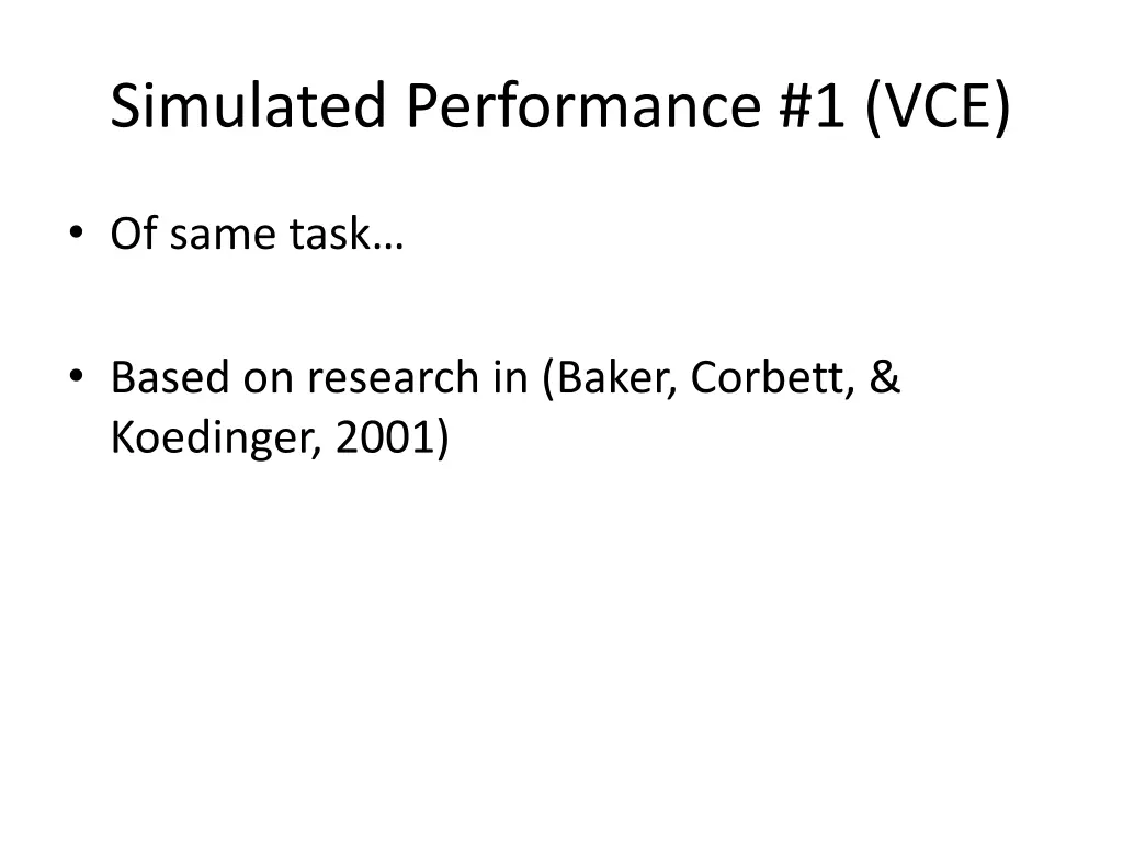 simulated performance 1 vce