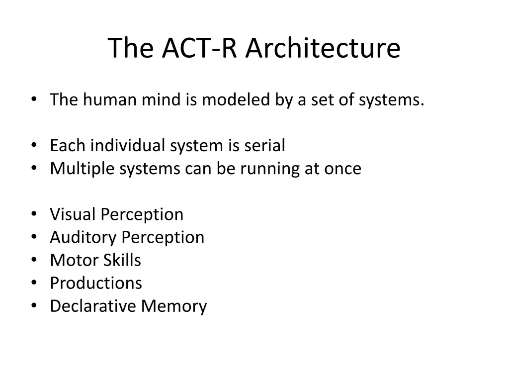 the act r architecture