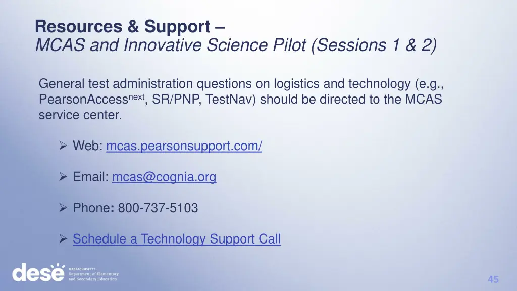 resources support mcas and innovative science