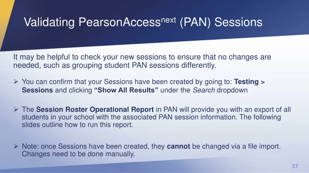 validating pearsonaccess next pan sessions 1