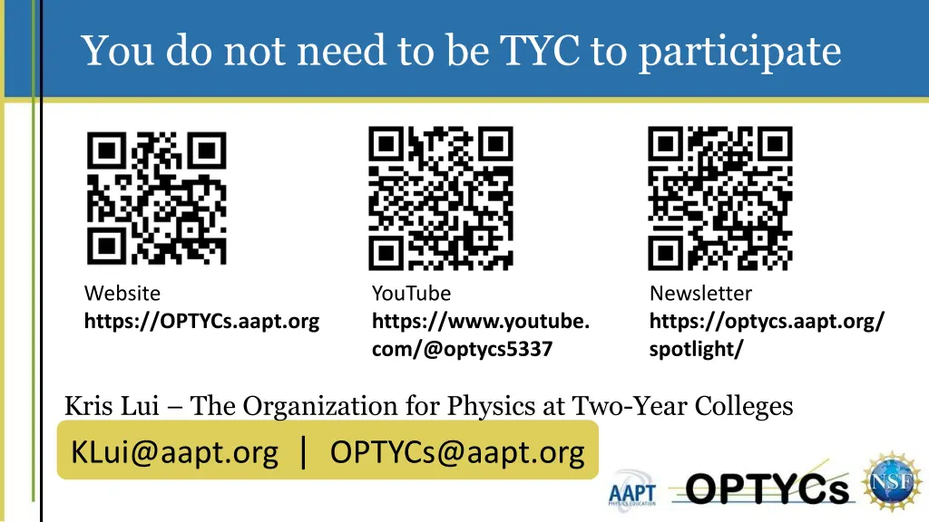 you do not need to be tyc to participate