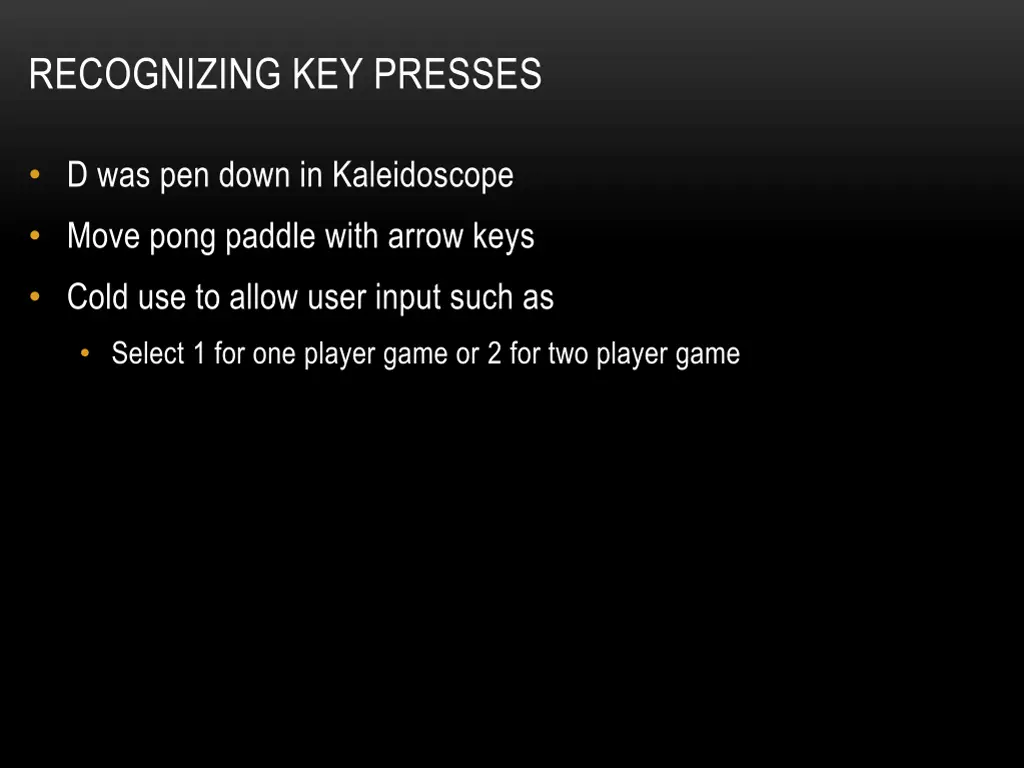 recognizing key presses