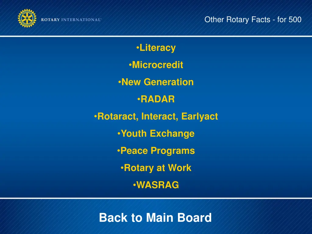 other rotary facts for 500 1