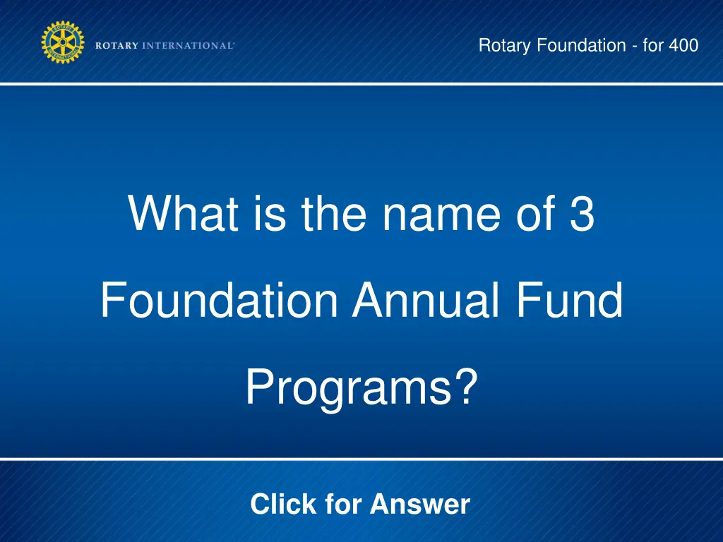 rotary foundation for 400