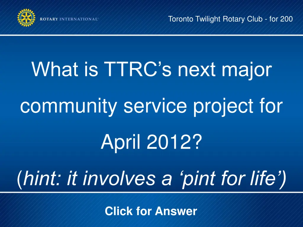 toronto twilight rotary club for 200