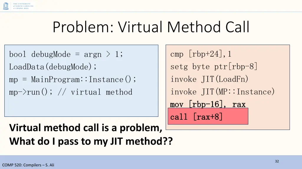 problem virtual method call