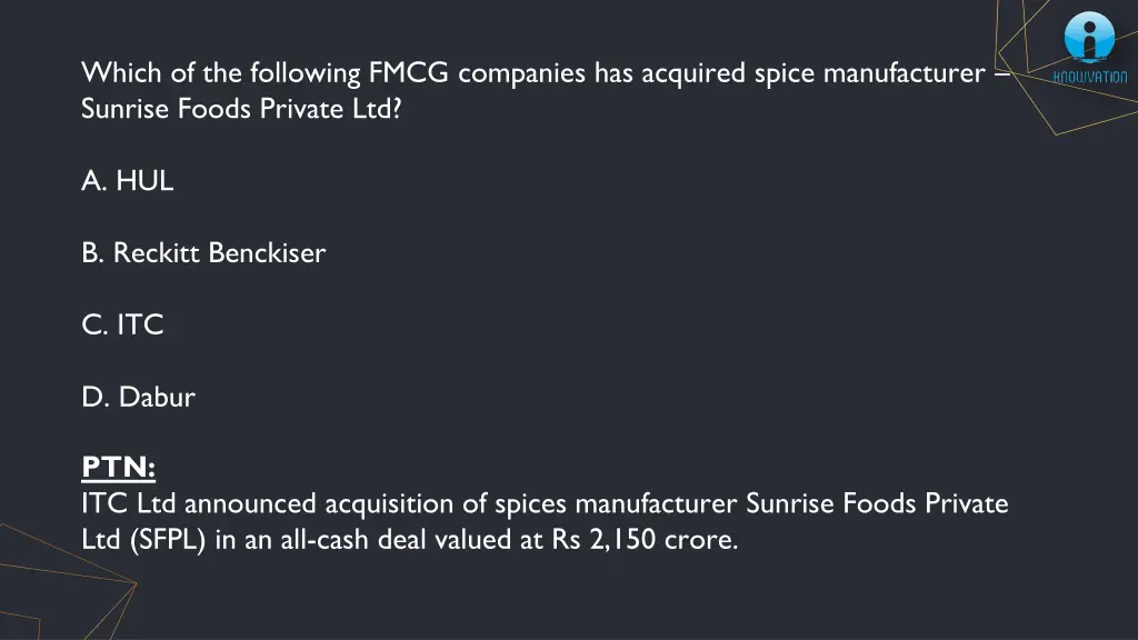 which of the following fmcg companies