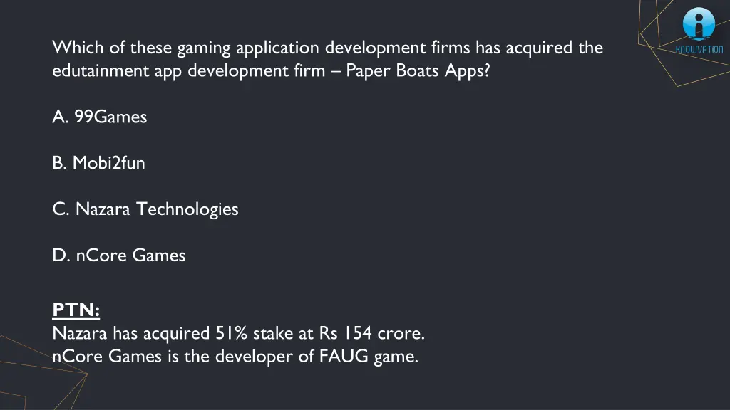 which of these gaming application development