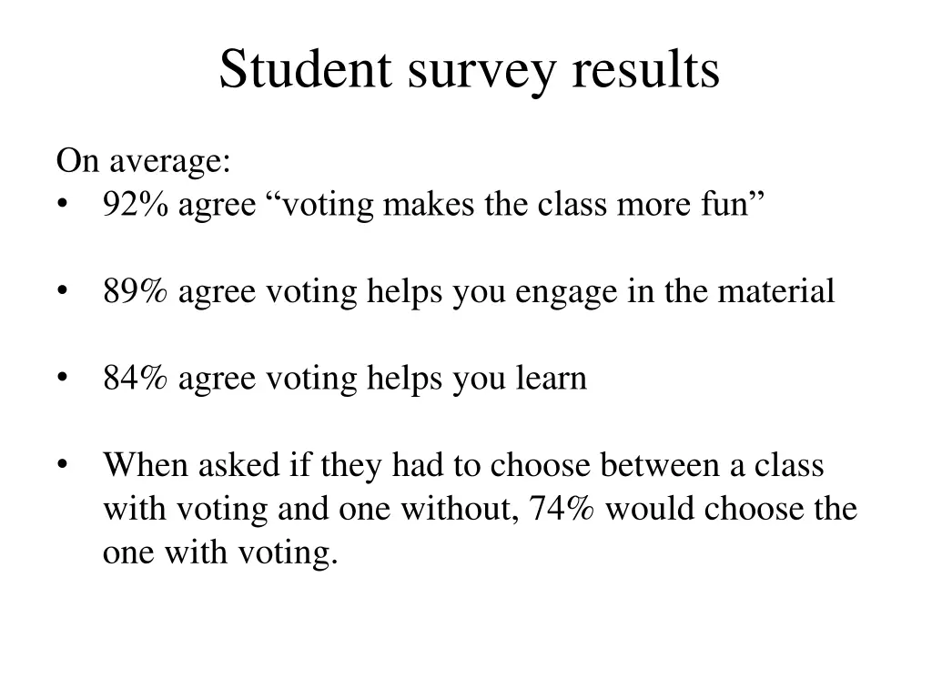 student survey results