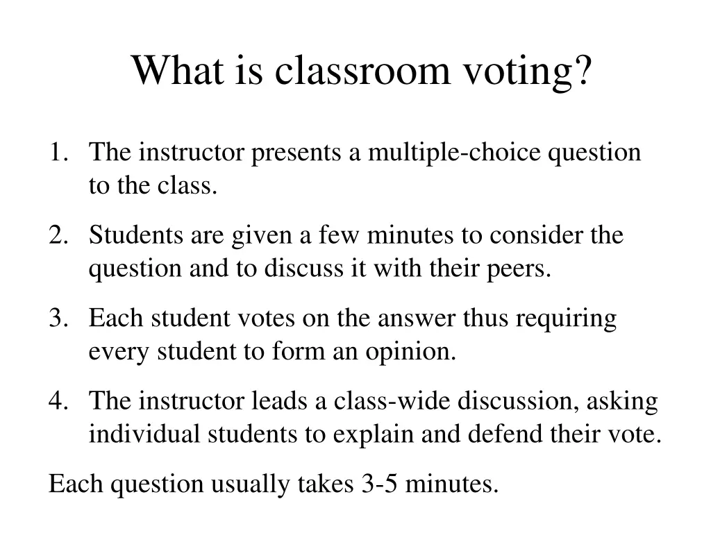 what is classroom voting