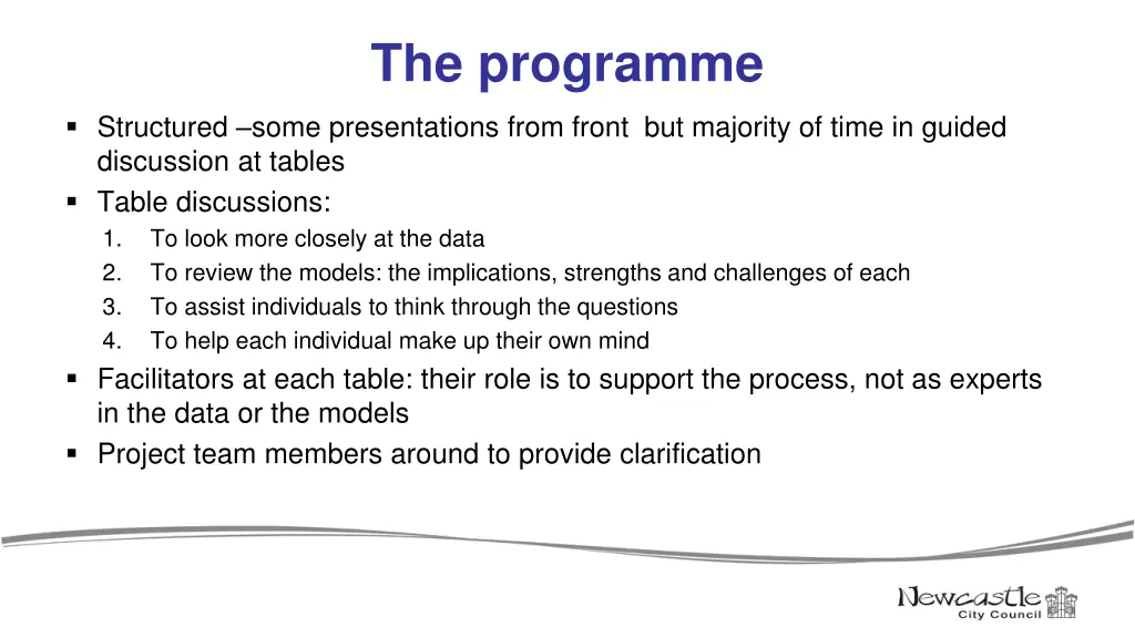 the programme