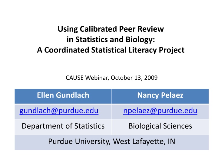 using calibrated peer review in statistics