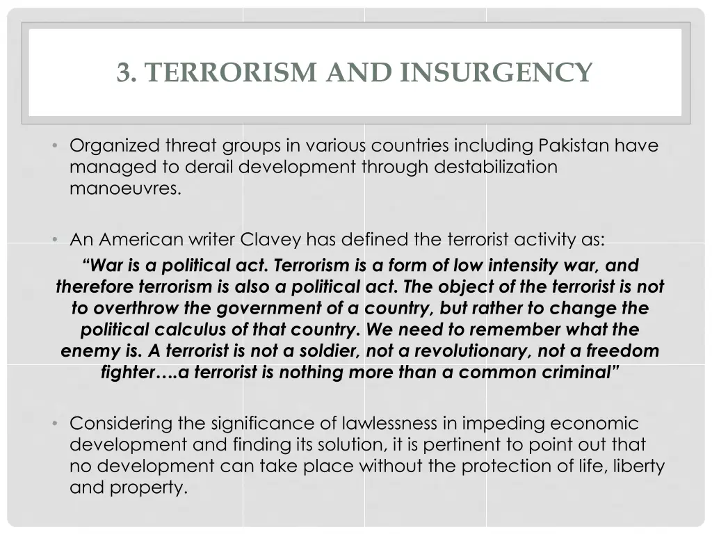 3 terrorism and insurgency