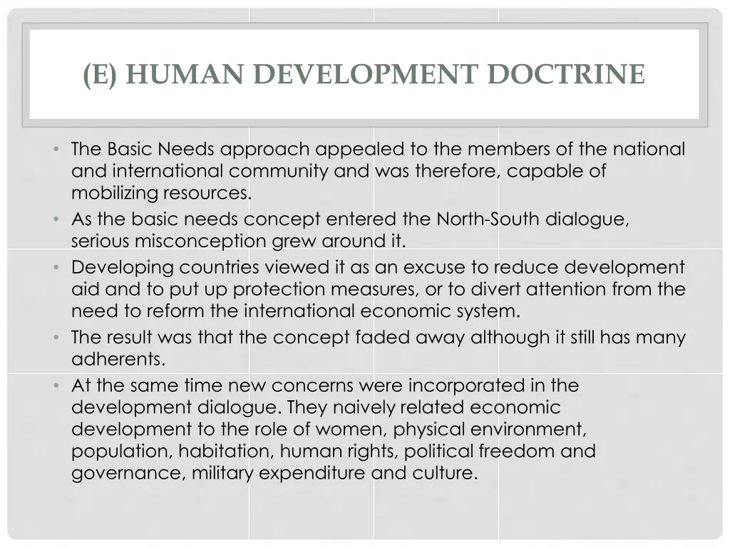 e human development doctrine