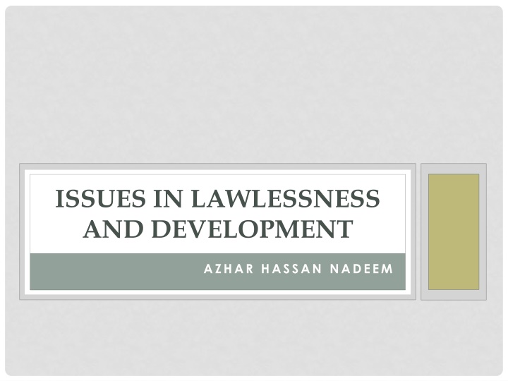 issues in lawlessness and development