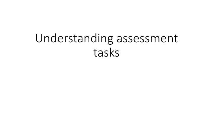 understanding assessment tasks