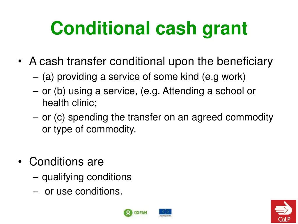 conditional cash grant 1