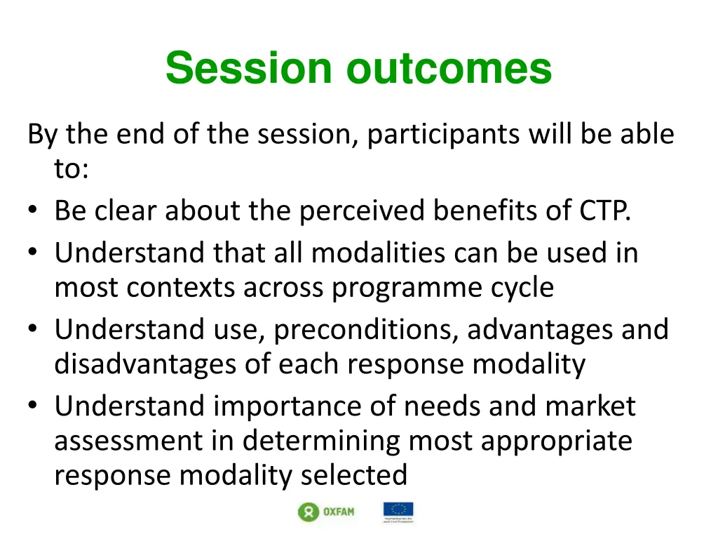 session outcomes 1