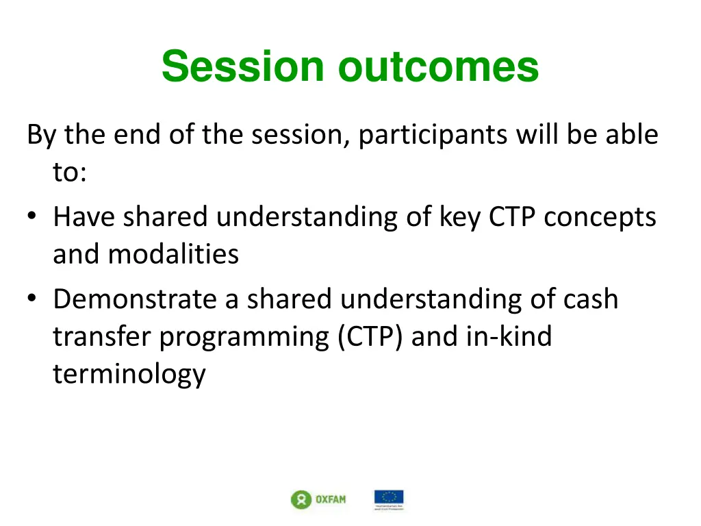 session outcomes