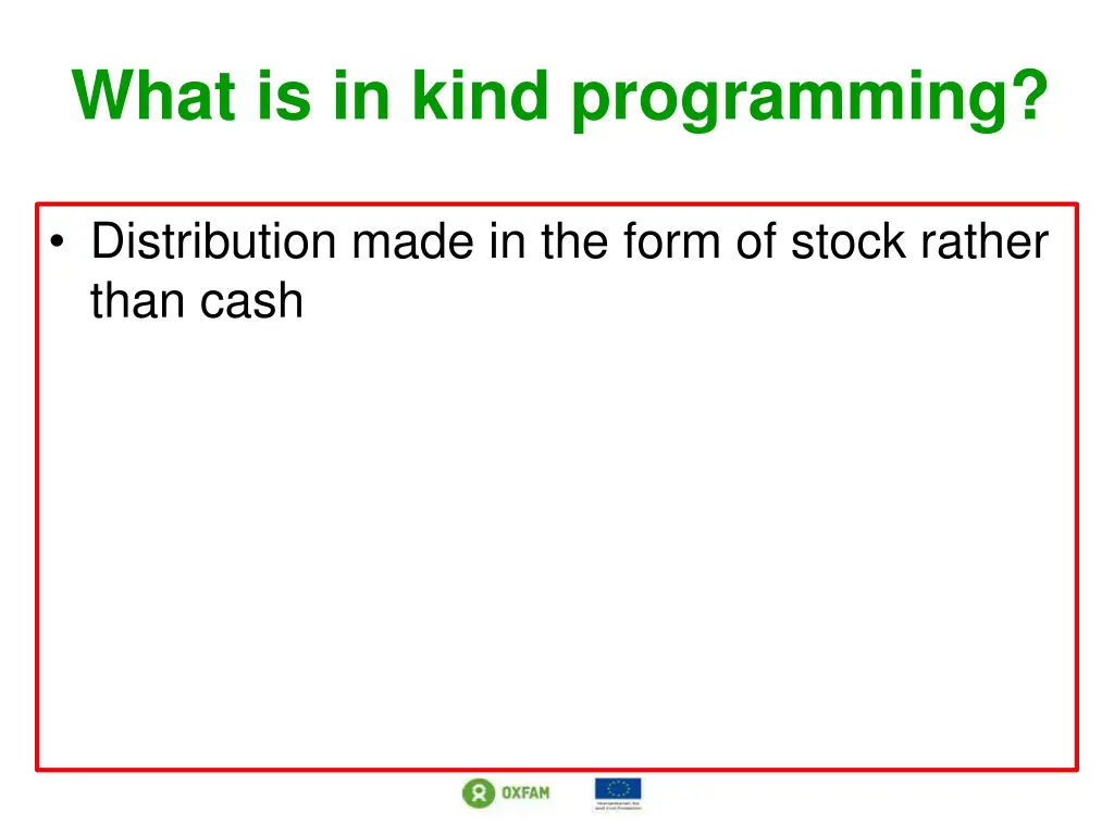 what is in kind programming