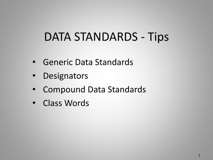 data standards tips