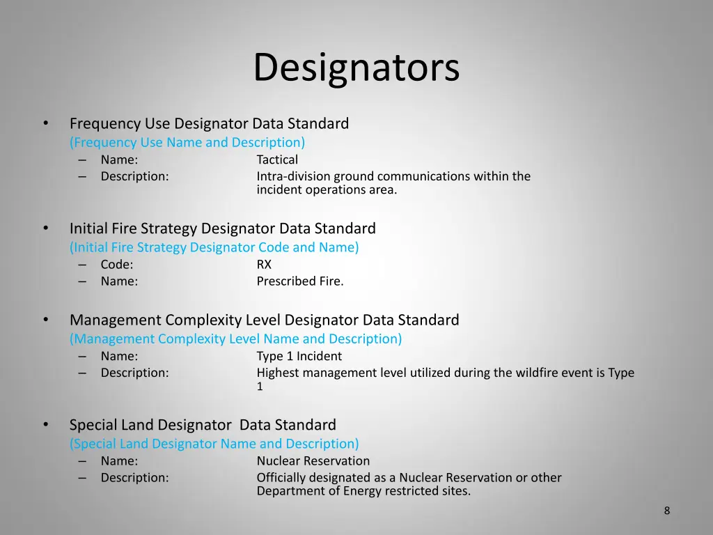 designators 1