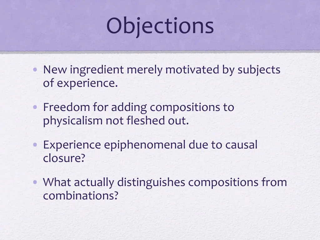 objections 1