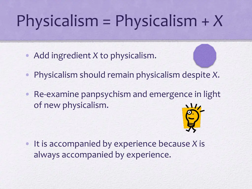 physicalism physicalism x