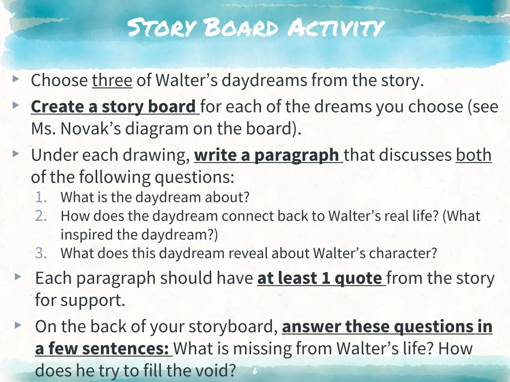 story board activity