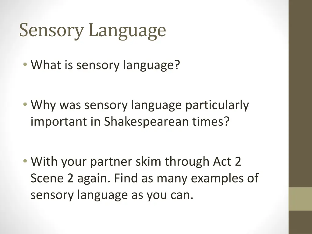 sensory language