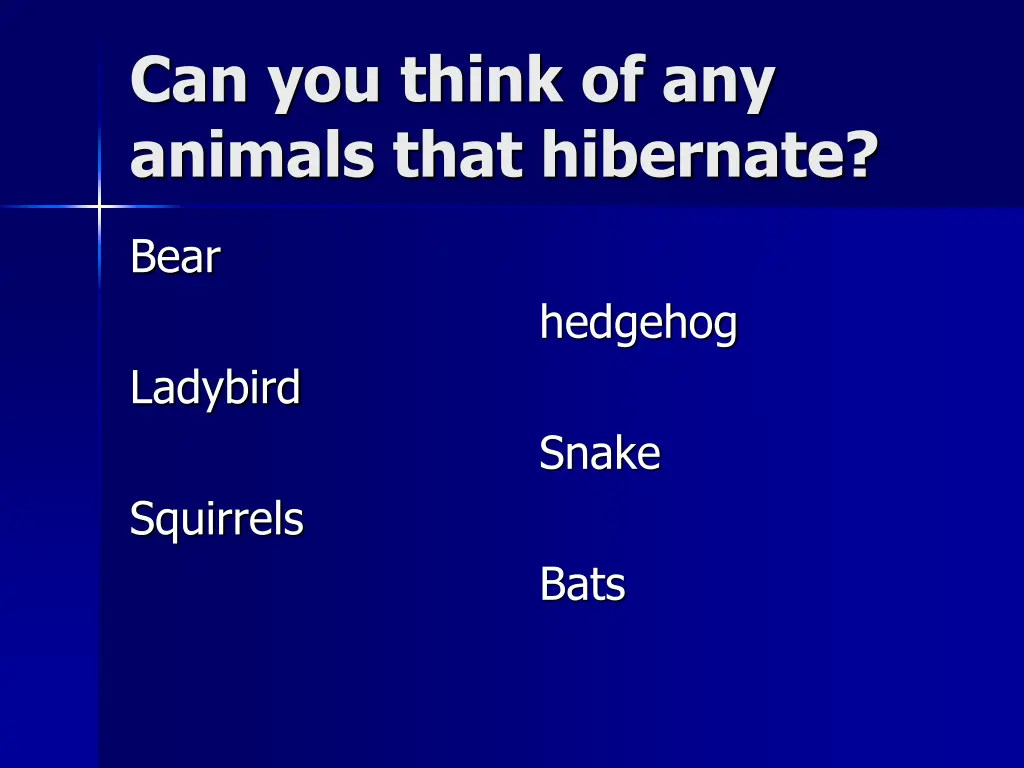 can you think of any animals that hibernate