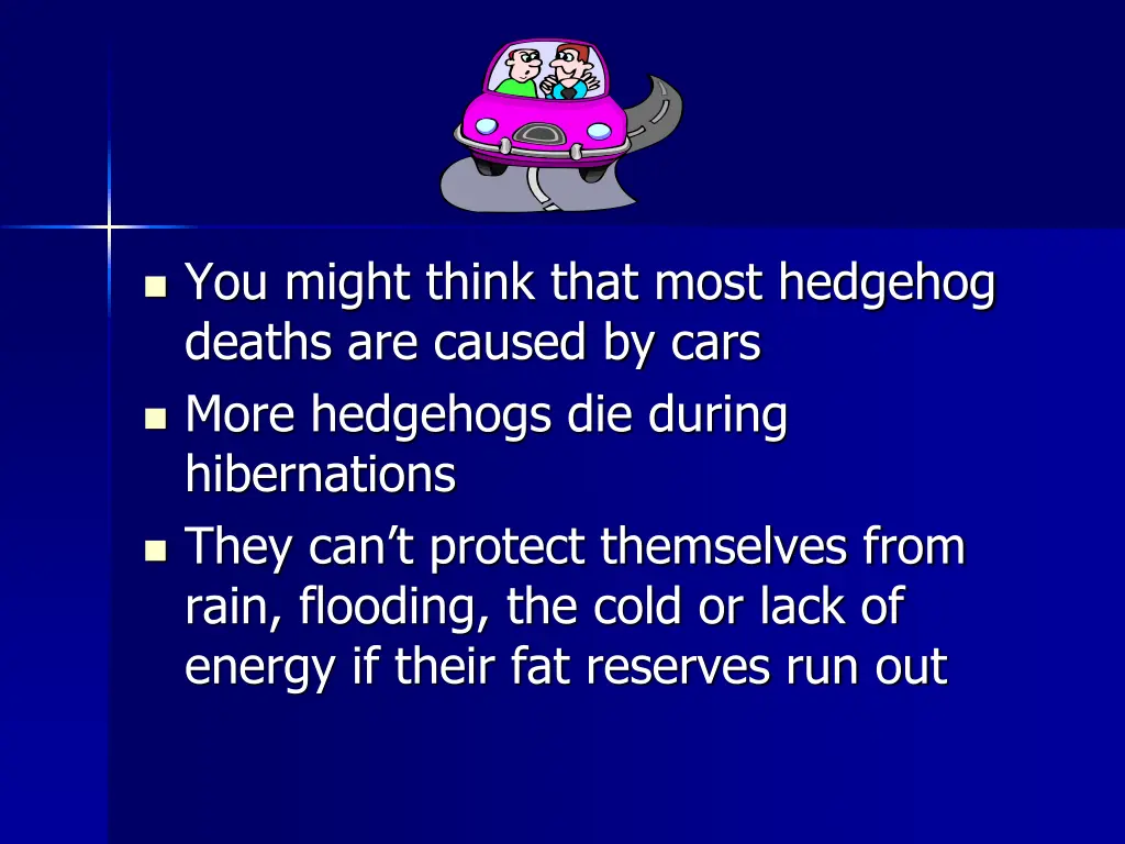 you might think that most hedgehog deaths