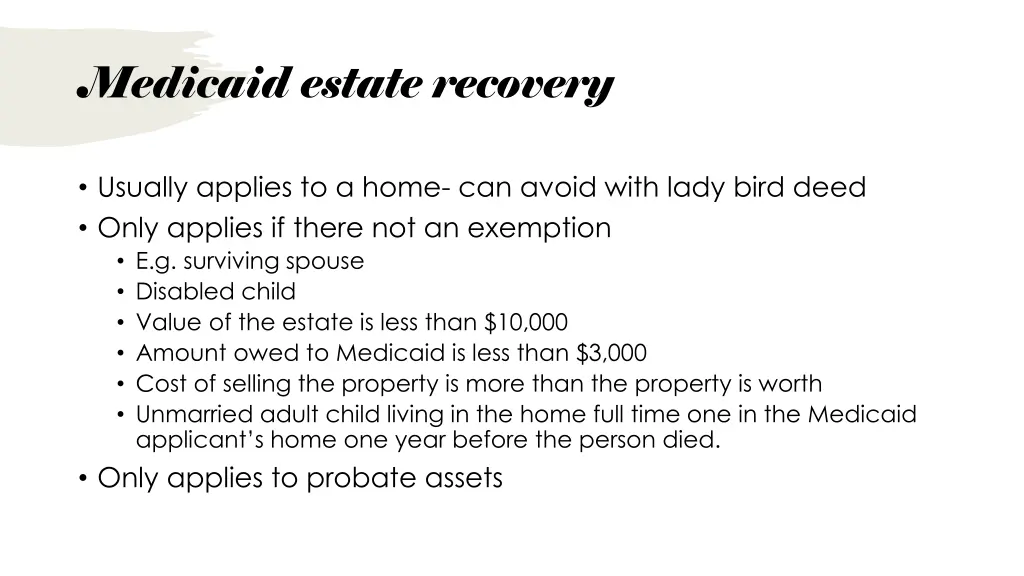 medicaid estate recovery