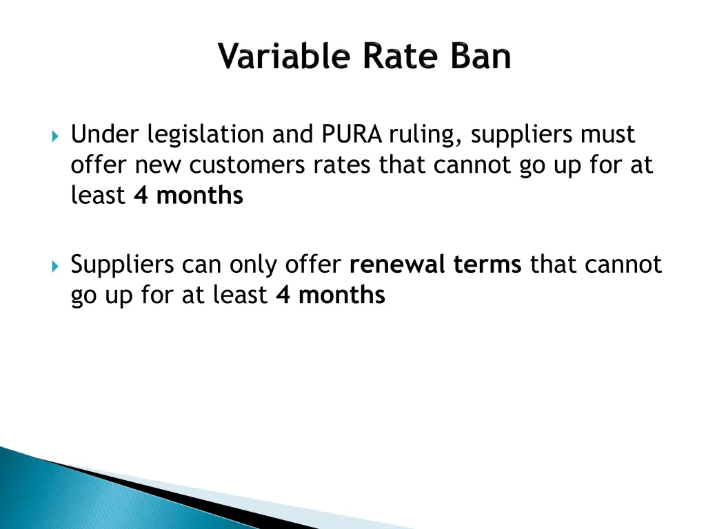 under legislation and pura ruling suppliers must