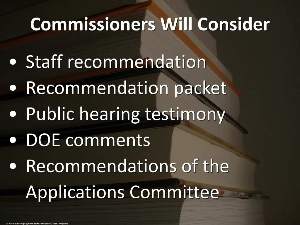 commissioners will consider