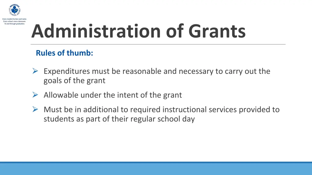 administration of grants