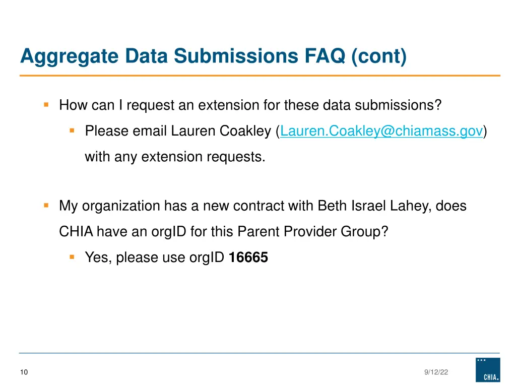 aggregate data submissions faq cont