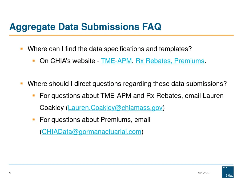 aggregate data submissions faq