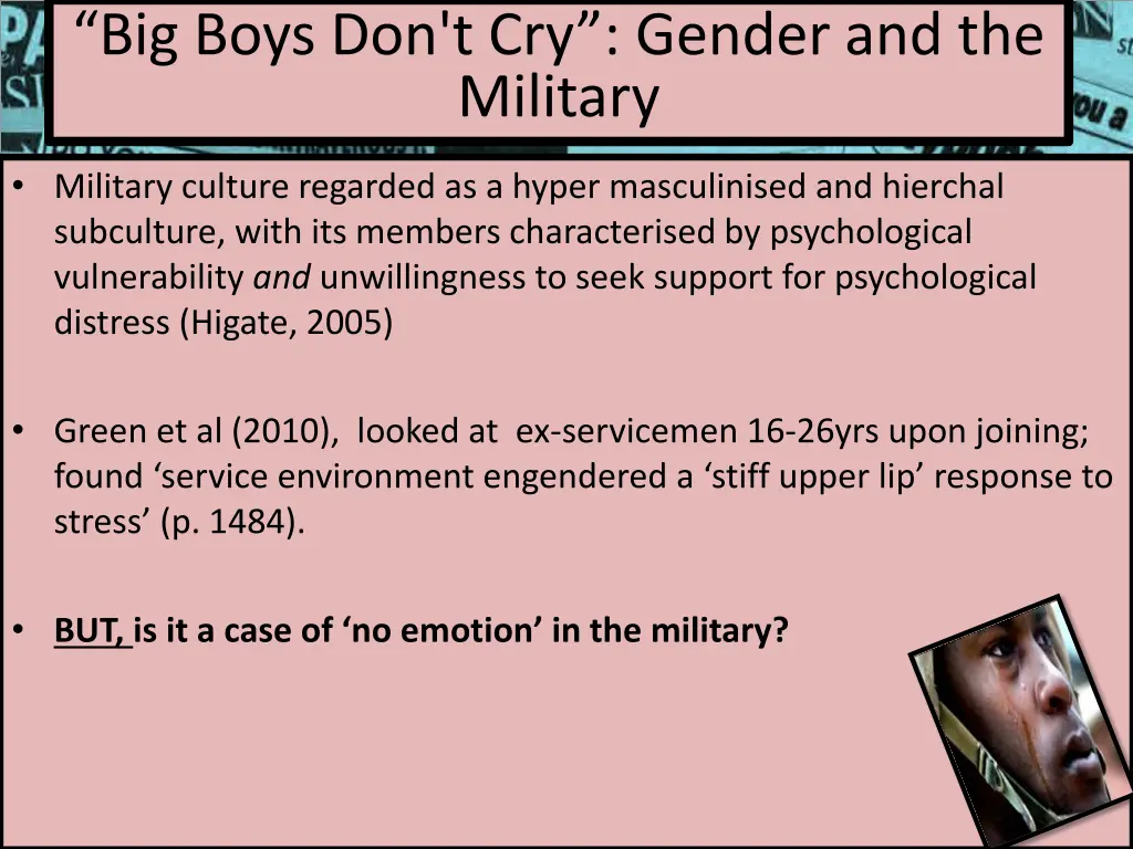 big boys don t cry gender and the military