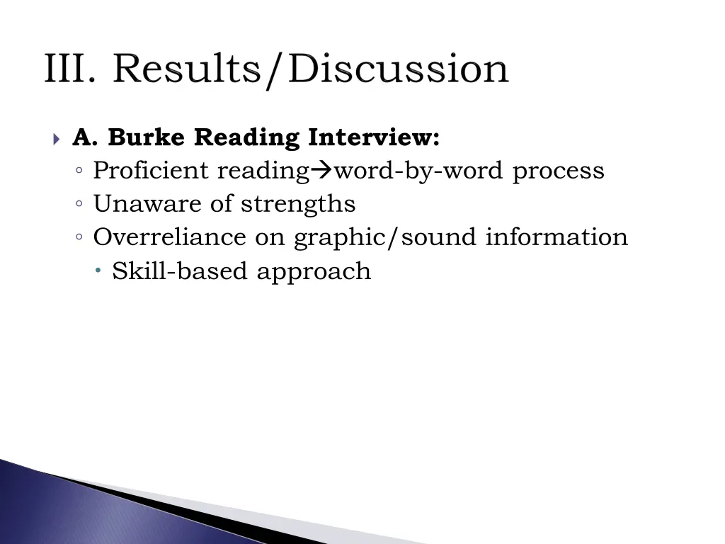 a burke reading interview proficient reading word