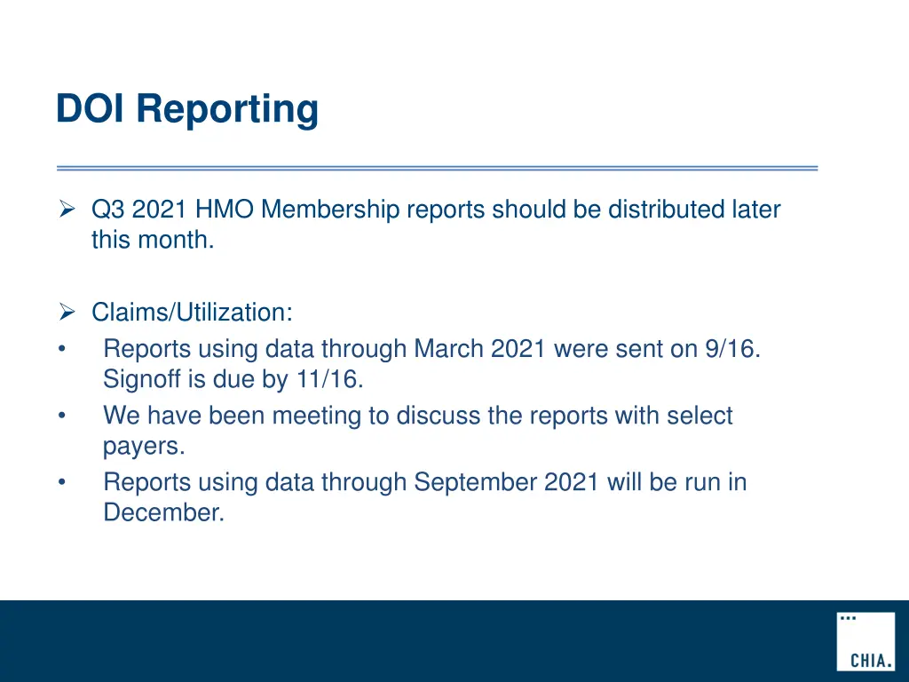 doi reporting