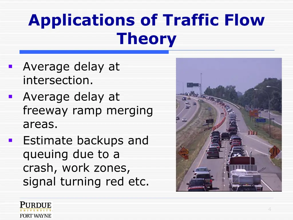 applications of traffic flow theory 1