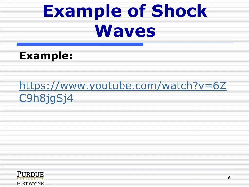 example of shock waves